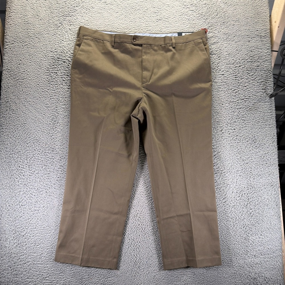 Kirkland Pant Mens 46x29 Brown Cotton Dress Straight Classic Business Preppy